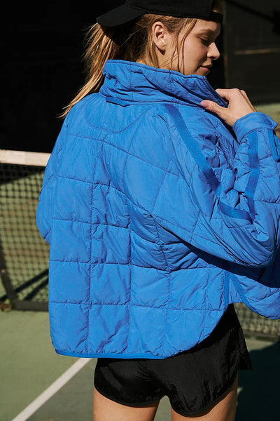 Royal Blue Quilted Puffer Jacket