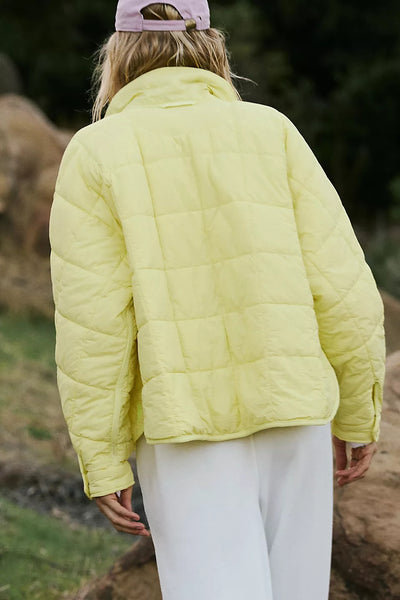 Lime Yellow Quilted Puffer Jacket
