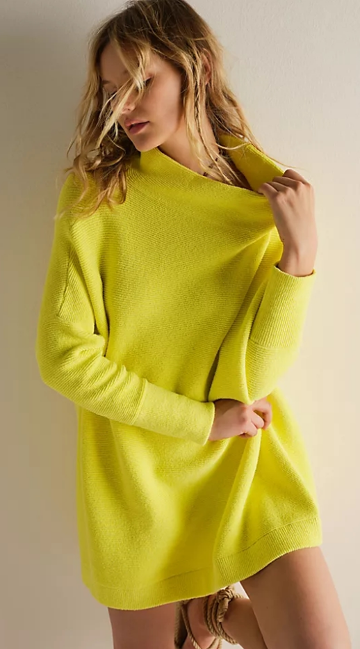 Lime Yellow Knit Tunic Sweater