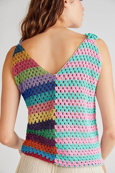 Multicolor Crochet Knit Tank Top