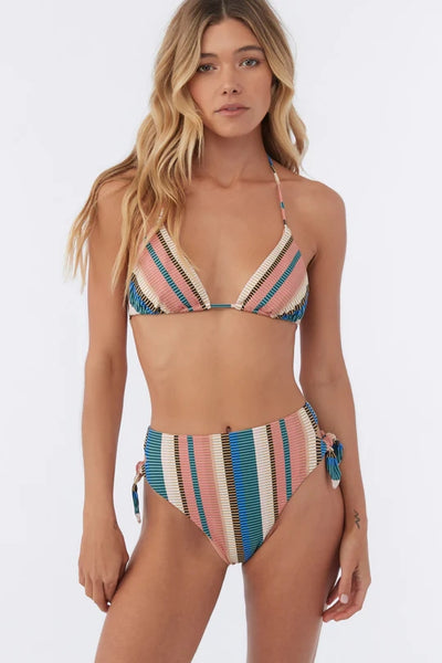 Striped Triangle Halter Bikini Top