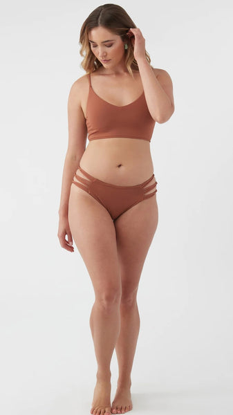 Brown Cutout Cheeky Bikini Bottom