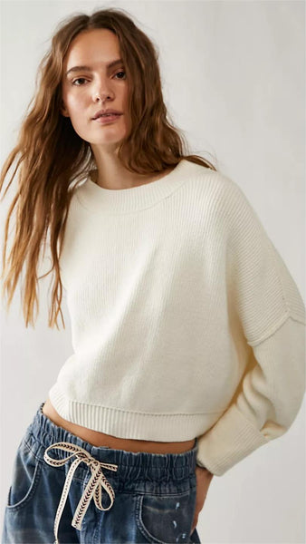 Beige Knit Crop Sweater