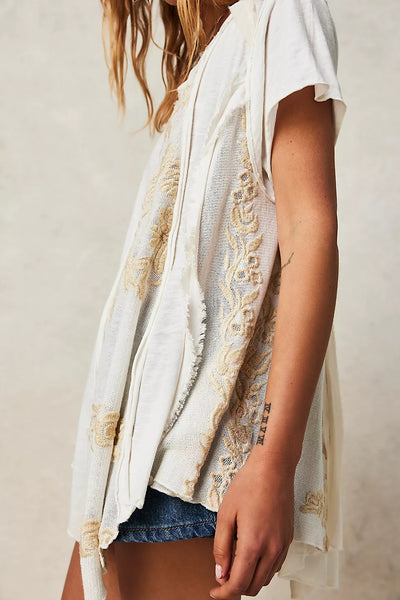 Beige Floral Tunic Tee