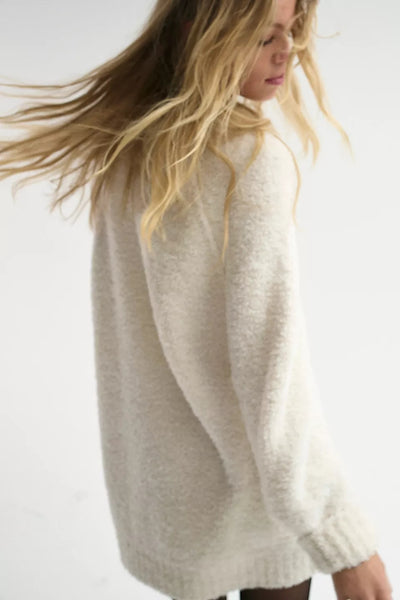 Cream Knit Tunic Sweater