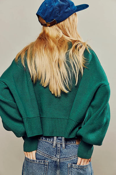 Hunter Green Ribbed Knit Sweater