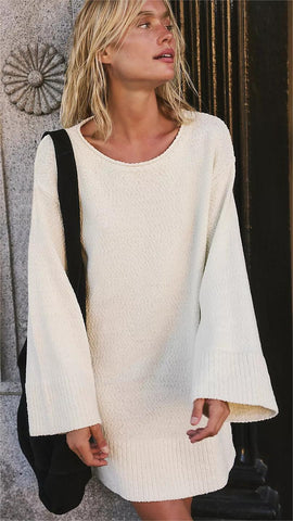 White Knit Tunic Sweater
