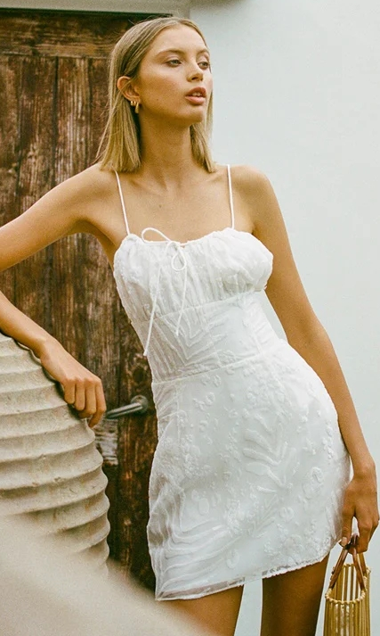 Minimal White Slip Mini Dress